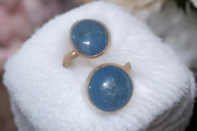 Bague extensible doré / bleu marine