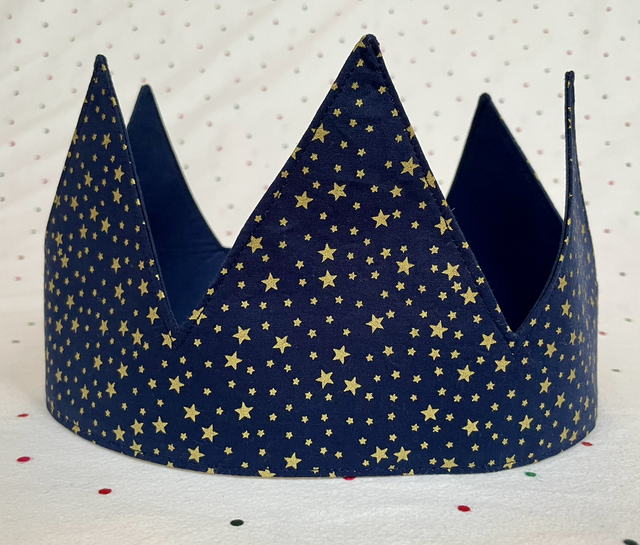 Navy Gold Stars Christmas Crown