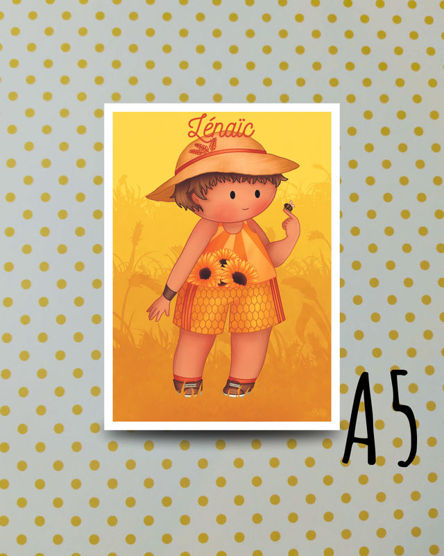 Affiche Ahélien A5 personnalisée avec prénom