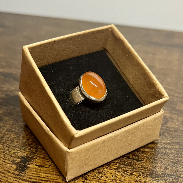 Bague en argent et Cornaline - Taille 52