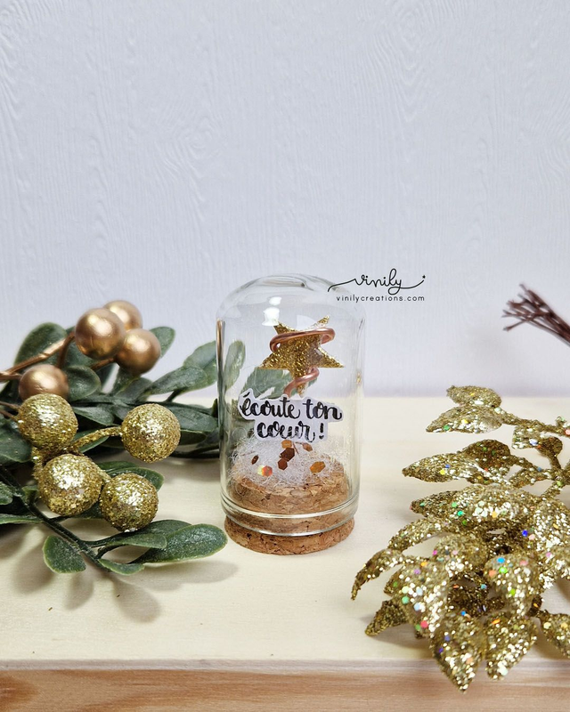 Cloche en verre "Ecoute ton coeur"