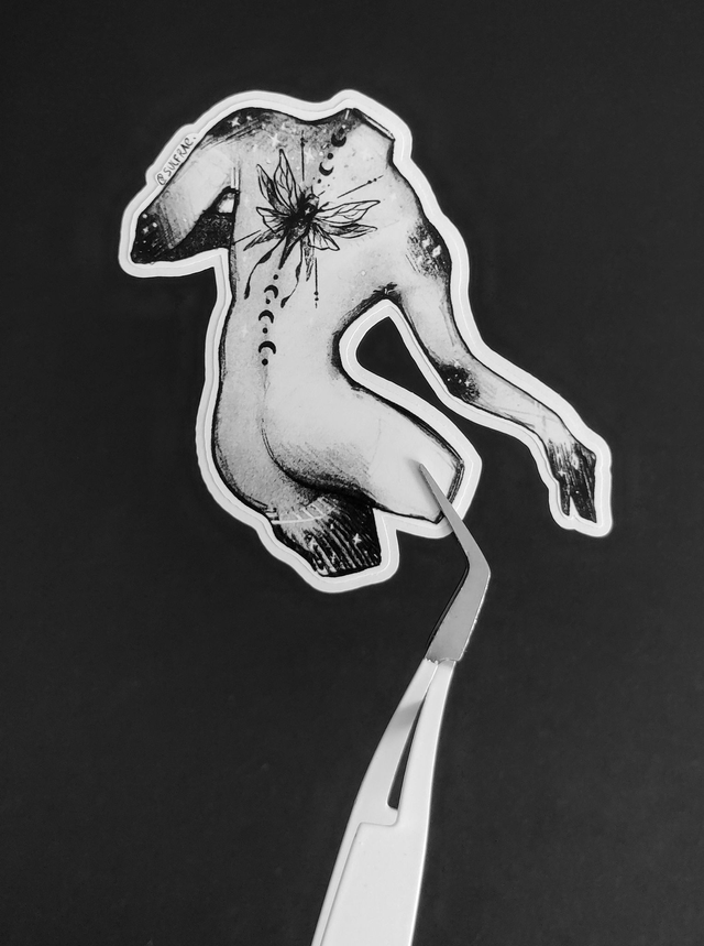 Tattooed moth back Waterproof sticker