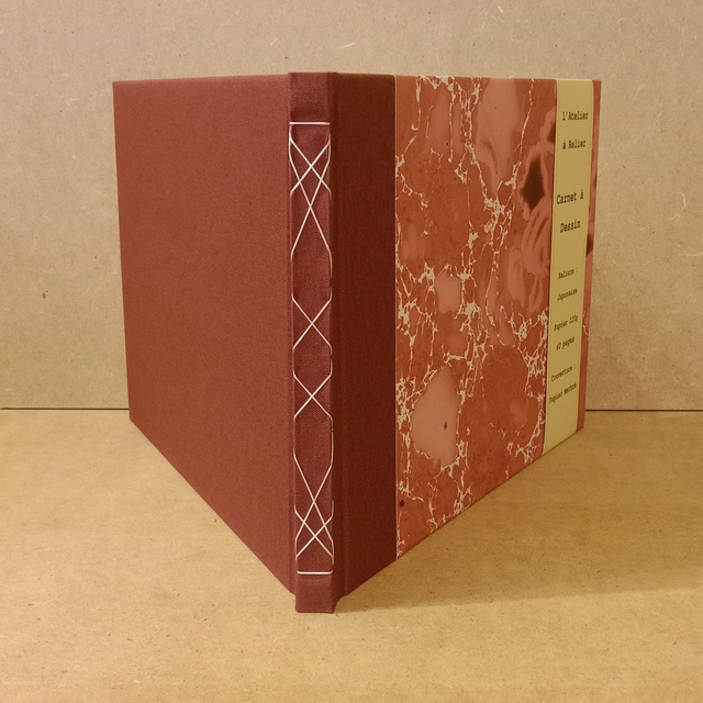 Carnet à dessin Rose/Marbré