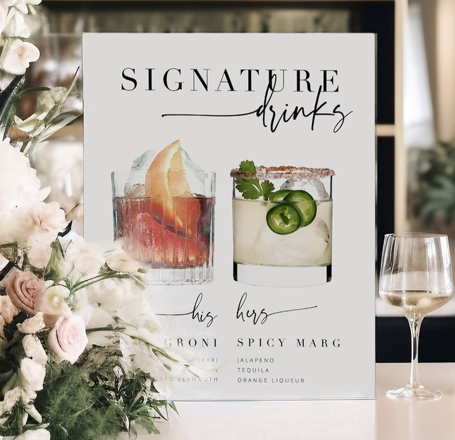 His &amp; Hers A5 cardboard table topper