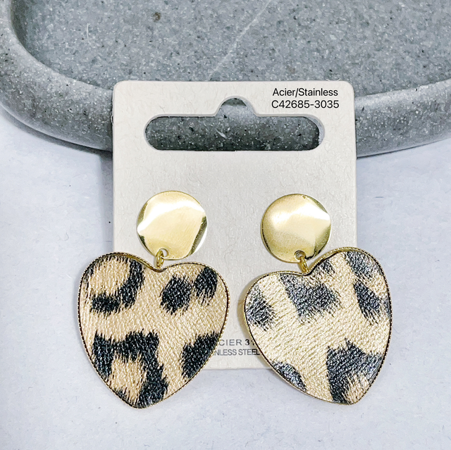 Boucle cœur léopard 
