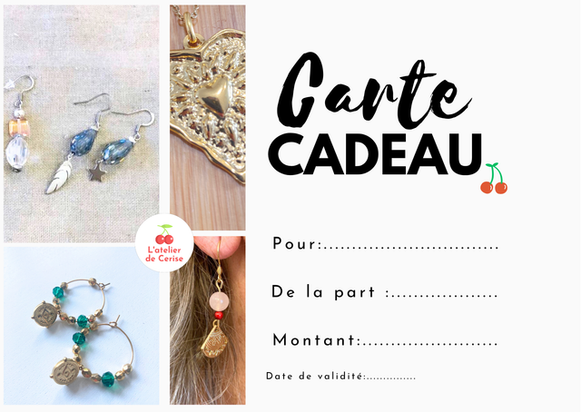 Carte Cadeau Boucles d'oreilles minéraux