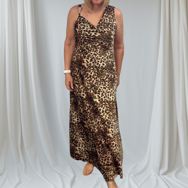 K33 Kleid mit Leo/Wasserfall/Glitzer AA ca.50 L ca.145