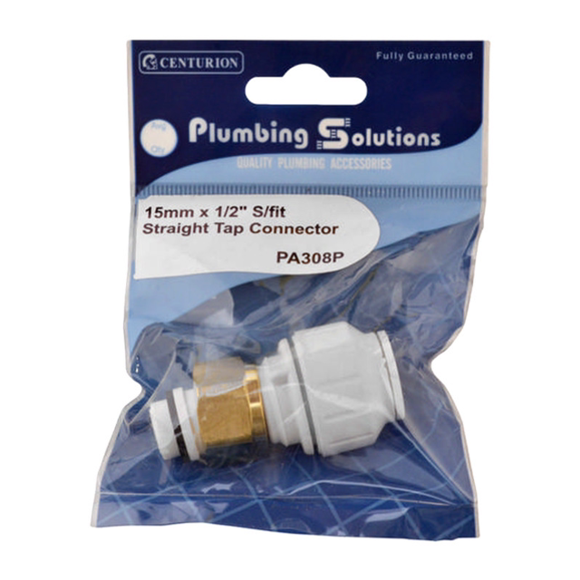 Tap Connector, 15mm x 1/2" Plastic