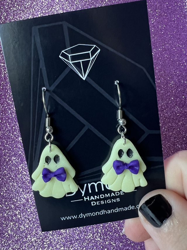 Halloween earrings - glow in the dark ghosts