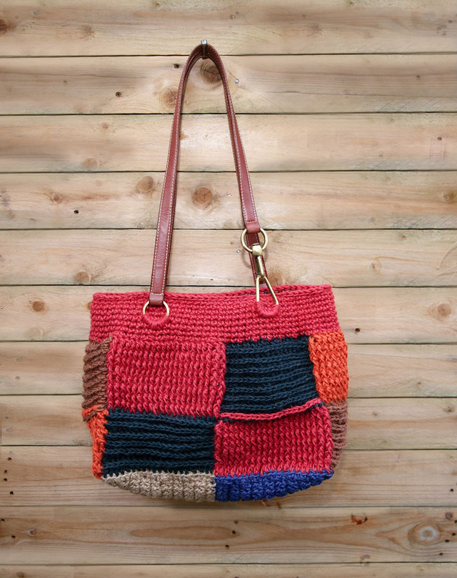 Sac à main, au crochet fil de jute, réalisation artisanale créateur (handmade)