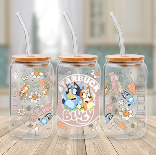 Canette en verre - STARBUCKS - Bluey