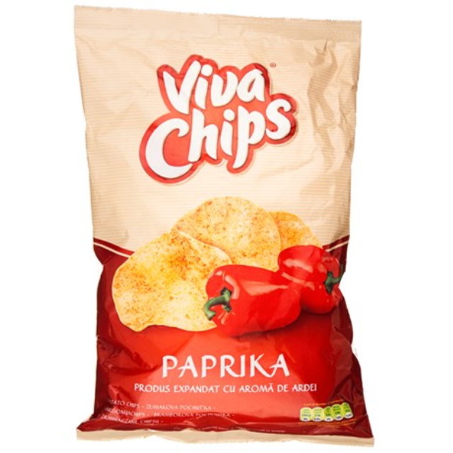 Chips de pomme de terre avec le goût de paprika 100g - VIVA CHIPS ardei