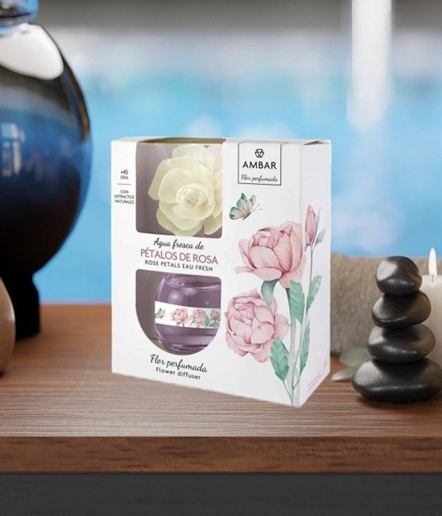 Parfum d'ambiance fleur Ambar " Pétales de rose "