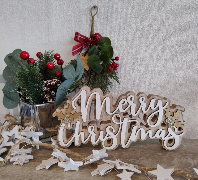 Wooden Merry Christmas sign