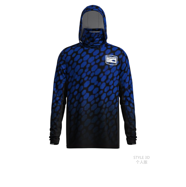 TSHIRT UPF 50+ NOWHERE FISHING BLUE SCALES Longsleeve 