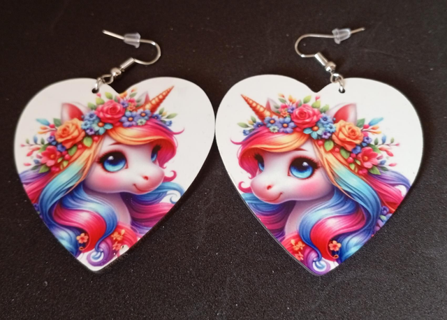 Boucles d'oreilles- Motif Licorne 