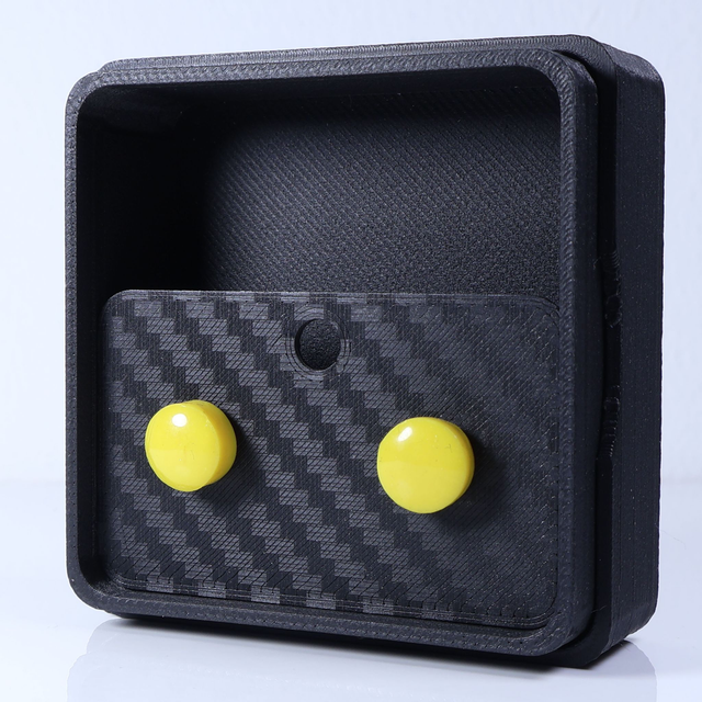 Hypoallergenic 8mm Large Solid Yellow Round Cut Polymer Clay Plastic Back Stud Earrings With Designer Carbon Fiber Jewellery Box