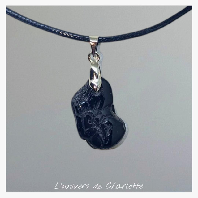 Pendentif &quot;Tourmaline Schorl&quot; TS-007