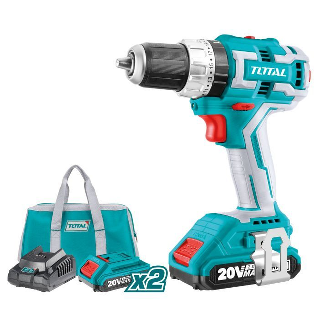 Taladro percutor a bateria sin escobillas  TOTAL  mod. TIDLI20608
