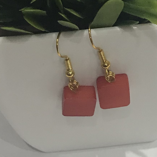 Red Short Drop Earrings- RSD1530