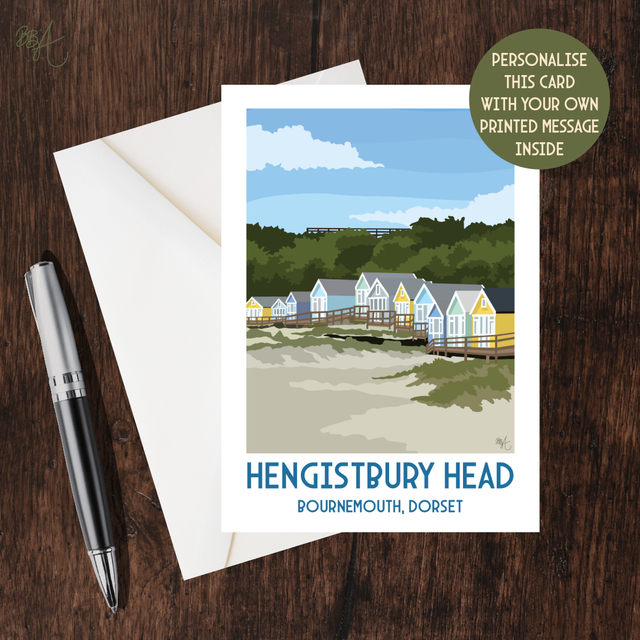 Hengistbury Head, Travel Poster Card