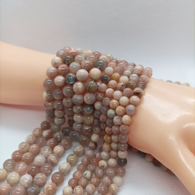 Pierre de Lune Multicolore sur Fil