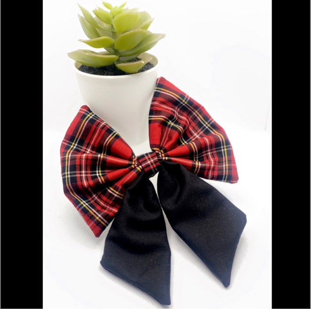 Red Tartan Sailor Bow