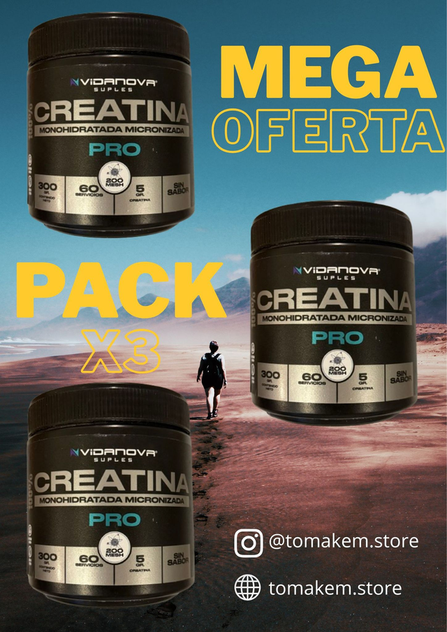 PACK X3 CREATINA MONOHIDRATADA VIDANOVA®