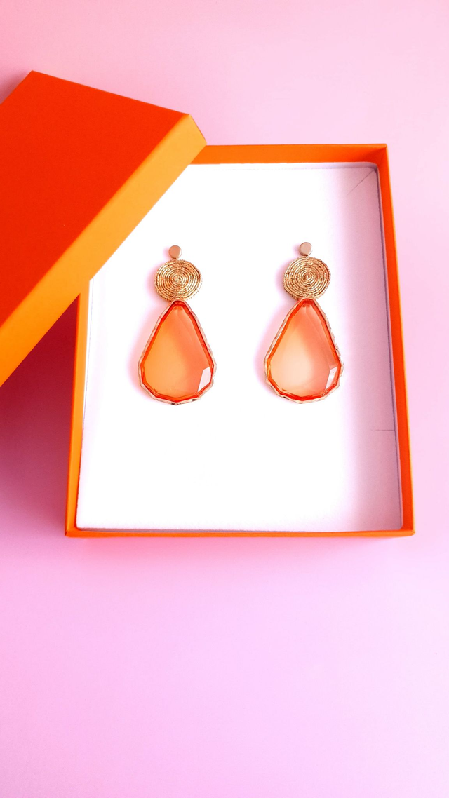 Boucles d'oreilles Tourbillons corail