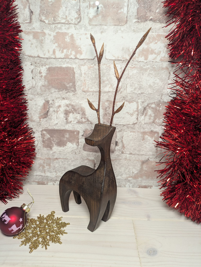 Wooden Reindeer - Beech Antlers