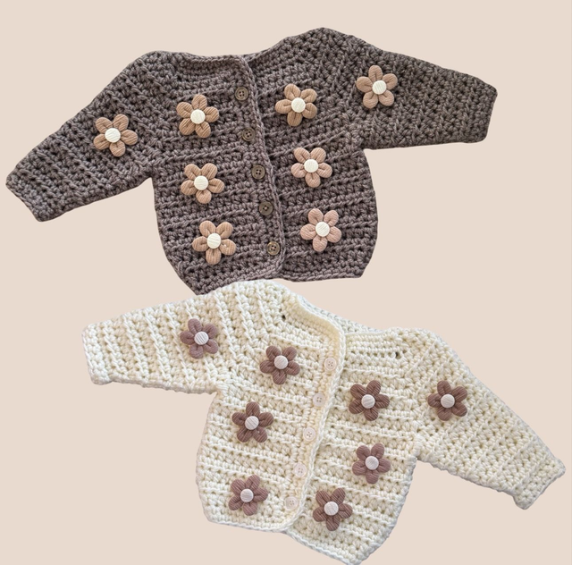 Flower Cardigan (Brown Flowers)