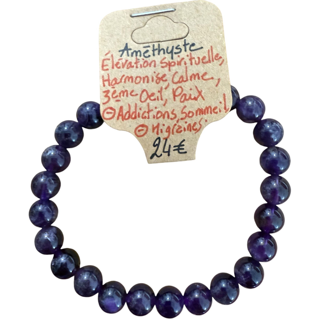 Bracelet Améthyste ~ 8 mm 