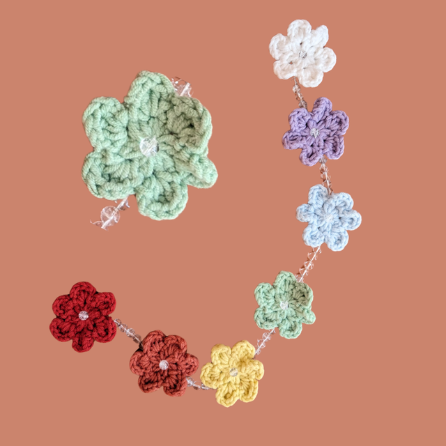 Guirlande de chakras "Fleurs &amp; cristal" 