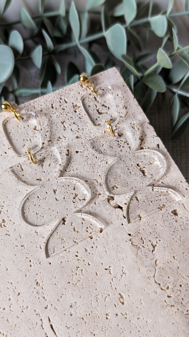 Boucles d&#039;oreilles transparentes en plexi