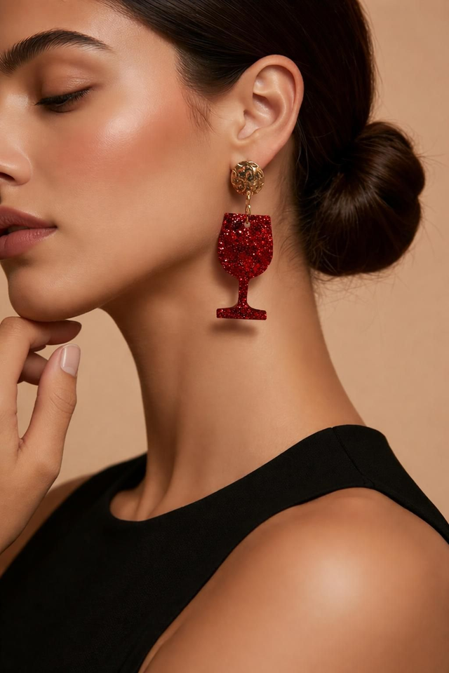 Boucles d’oreilles Wine Glow West- Collection capsule Saint Valentin rouge passion