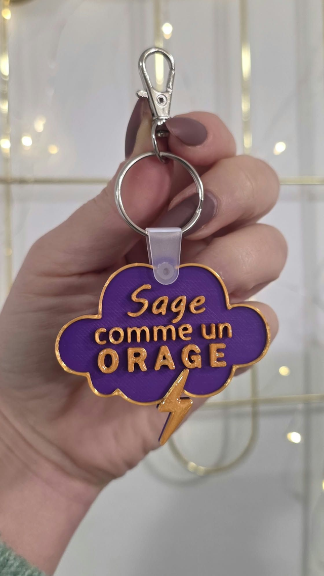 Porte-clés " Sage comme un orage"