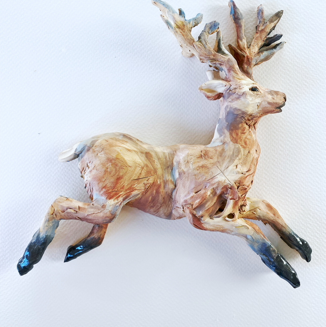 Pale Stag, wall hung sculpture - Tish Campbell Exhibition