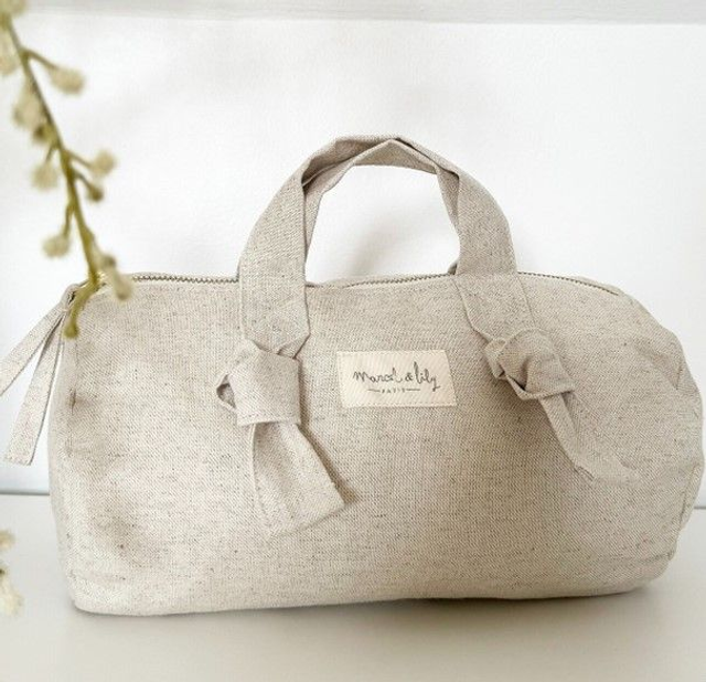 Mini sac polochon XXS coton - Sable - MARCEL &amp; LILY