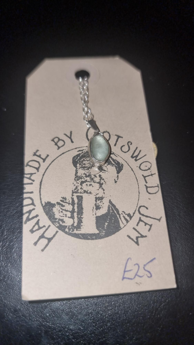 Seaglass pendent with chain