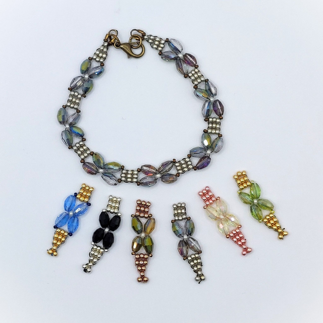 Sparkly Four Petals Beaded Bracelet Kit