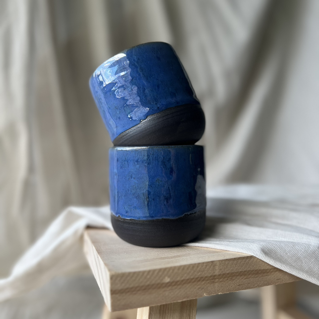 Cappuccinobecher Set "dark blue"