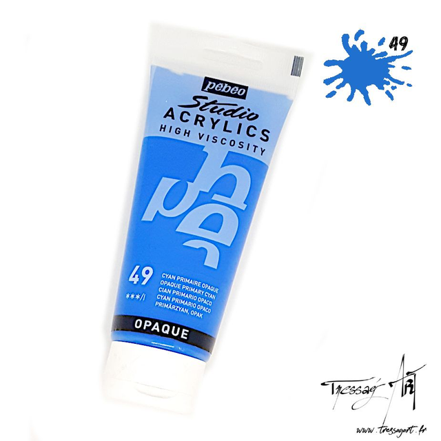 PEBEO - ACRYLIQUE 100ML - CYAN PRIMAIRE OPAQUE - PB016049