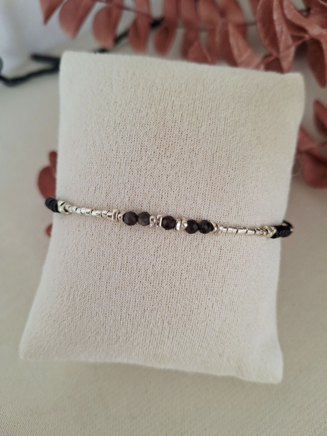 Bracelet Lueur - noir argenté  