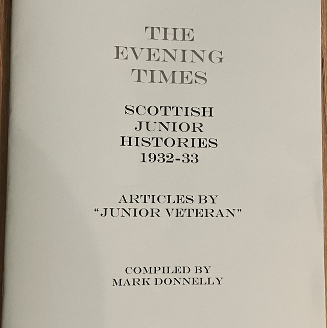Scottish Junior Histories 1932-33