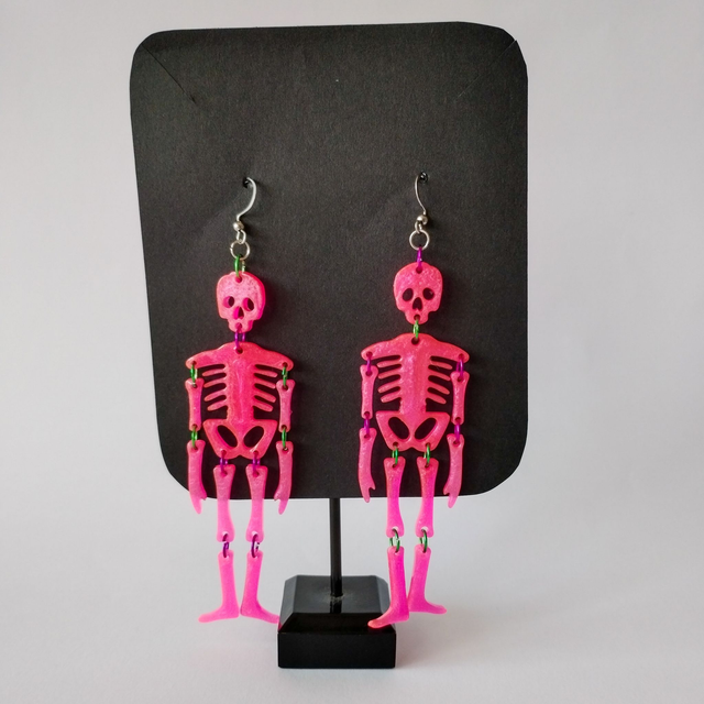 Pendientes de calaveras Rosas 