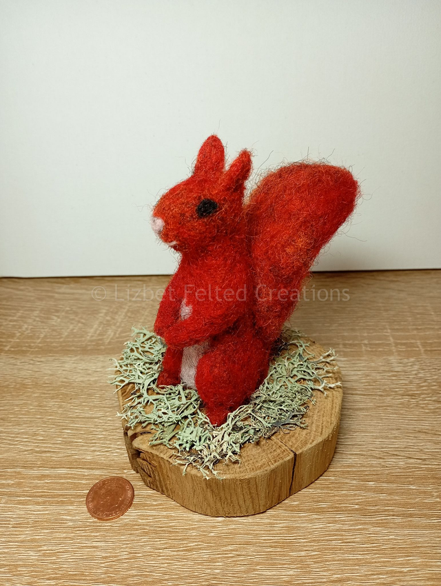 Red squirrel decoration, felted red squirrel