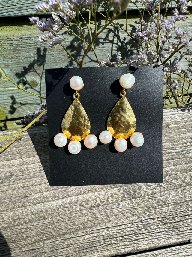 Statement earrings - brass