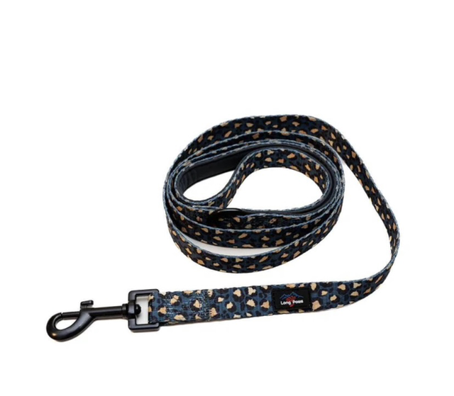Funk The Dog Lead - Leopard Green and Gold