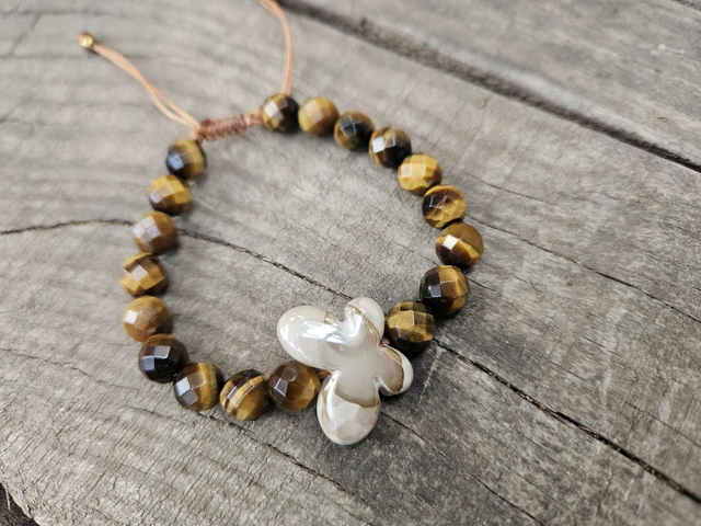 Bracelet papillon œil du tigre 