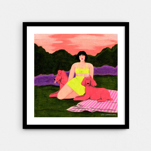 Caniches (impression Fine Art Giclée 20x20cm)